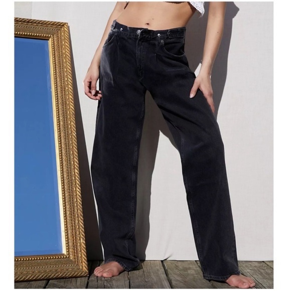 Agolde baggy tab black denim jeans